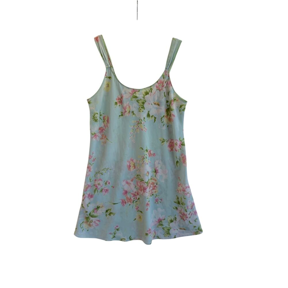 Oscar de la Renta Floral Chemise Nightgown Slip Sleepwear Cottagecore L Y2K